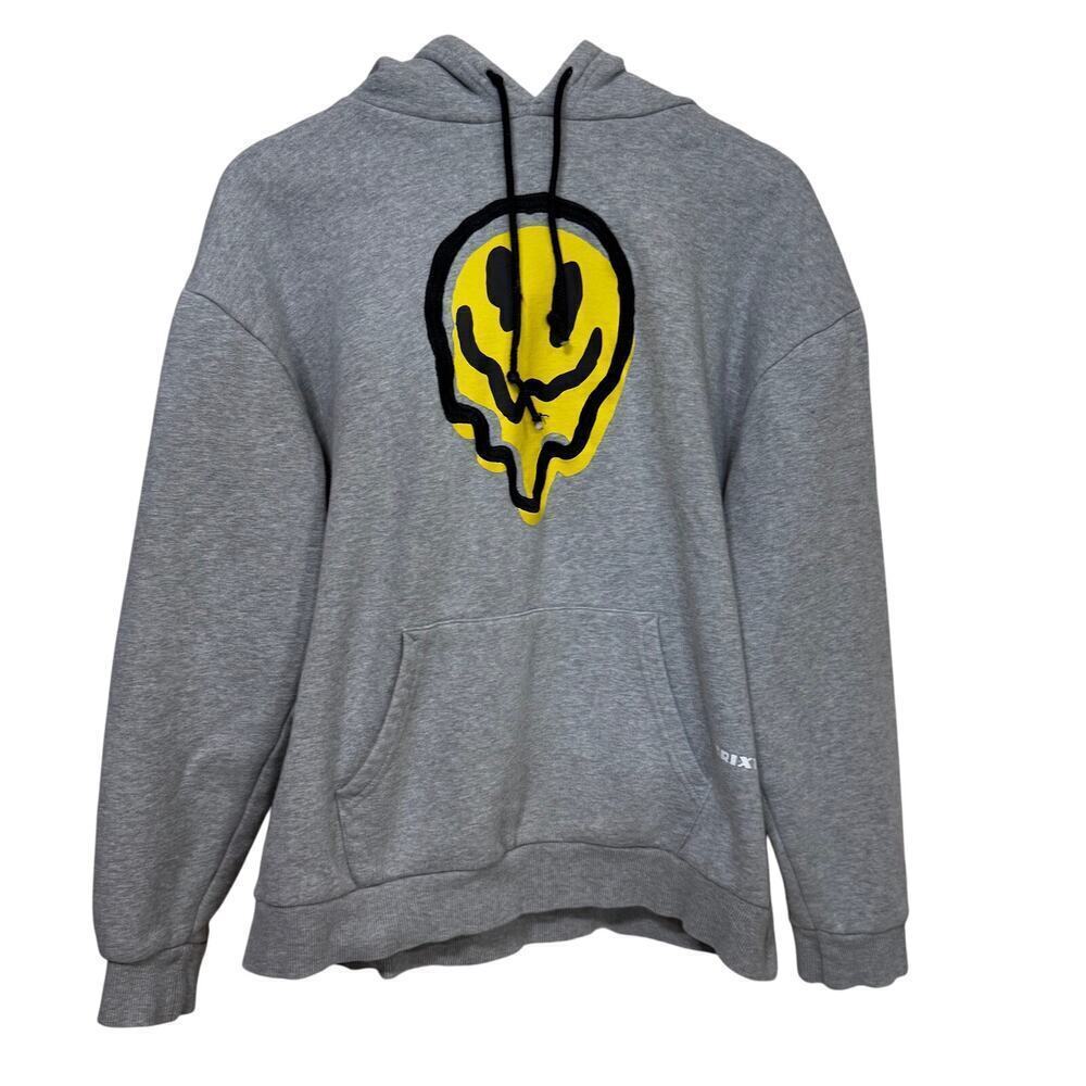 Brixton gray smiley face sweater size‎ medium
